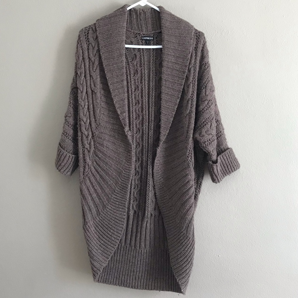EXPRESS ✨Cable Knit Dolman Cocoon Cardigan